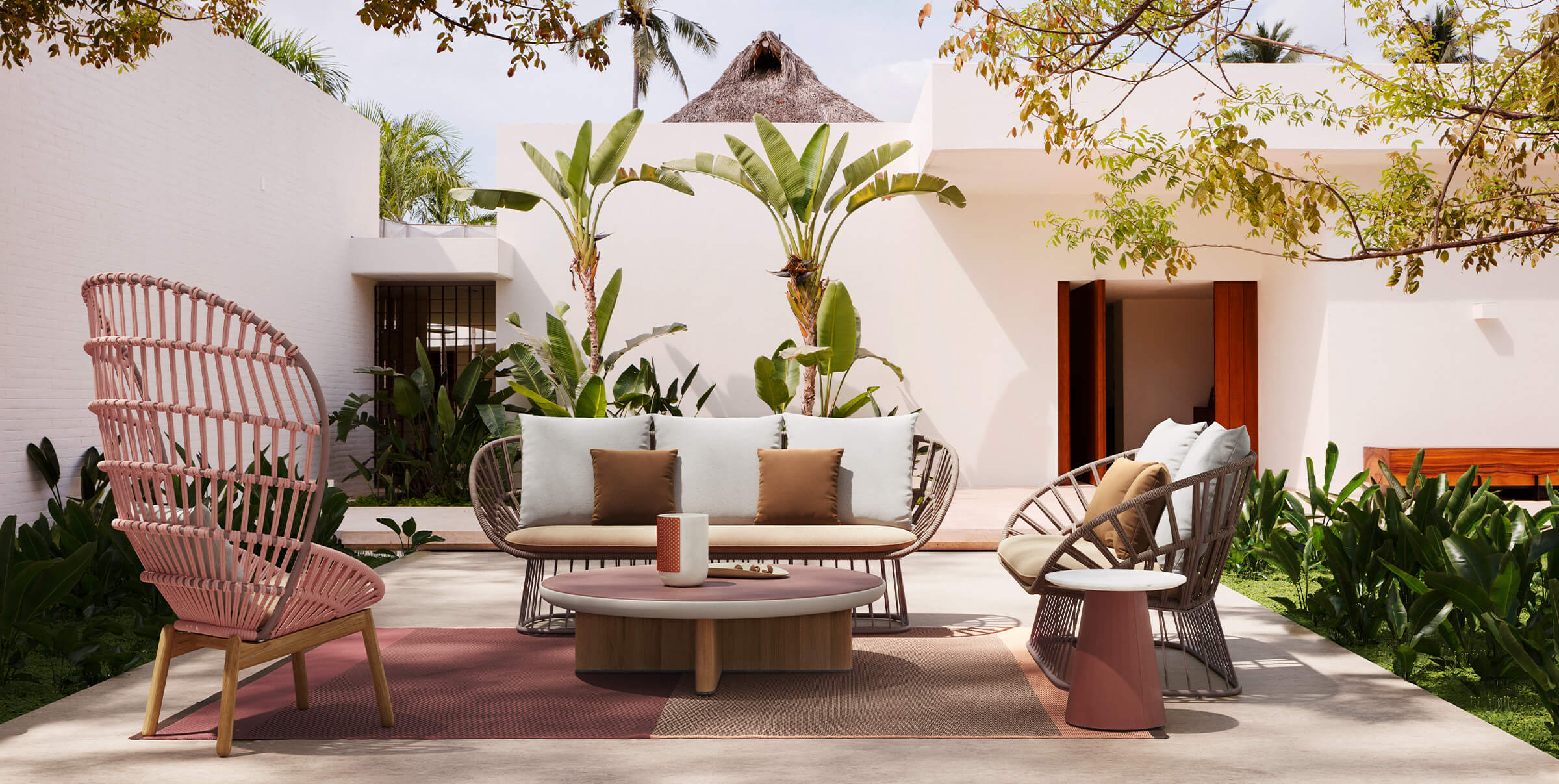 Muebles y decaoración para terraza inspirada en Tulum